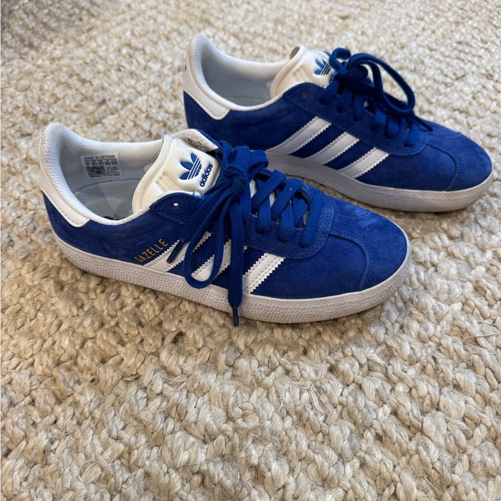 Adidas Gazelle Royal Blue and White Shoes